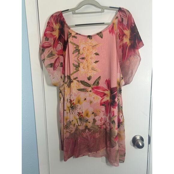 Cato Blouse Size 26/28W Pink Chiffon Fairy Core Romantic Balletcore Spring - Picture 4 of 8